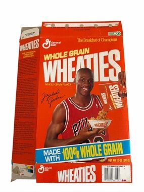 General Mills Wheaties Michael Jordan Chicago Bulls Flattened Cereal Box 1991
